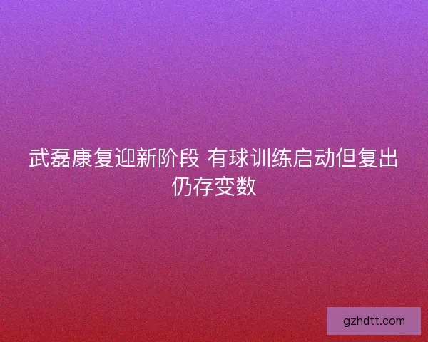 武磊康复迎新阶段 有球训练启动但复出仍存变数