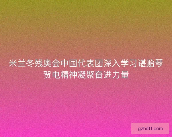 米兰冬残奥会中国代表团深入学习谌贻琴贺电精神凝聚奋进力量
