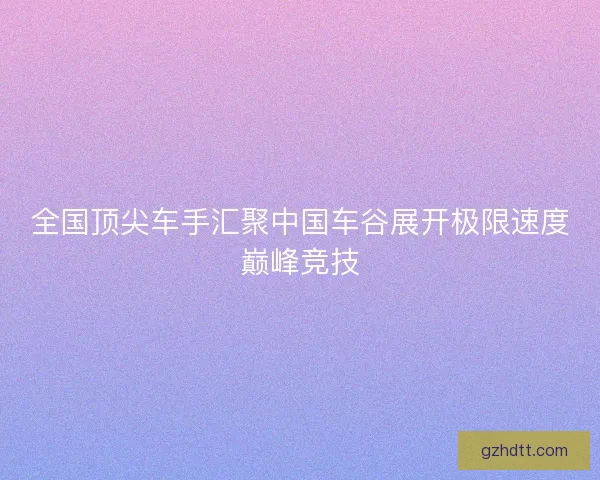 全国顶尖车手汇聚中国车谷展开极限速度巅峰竞技